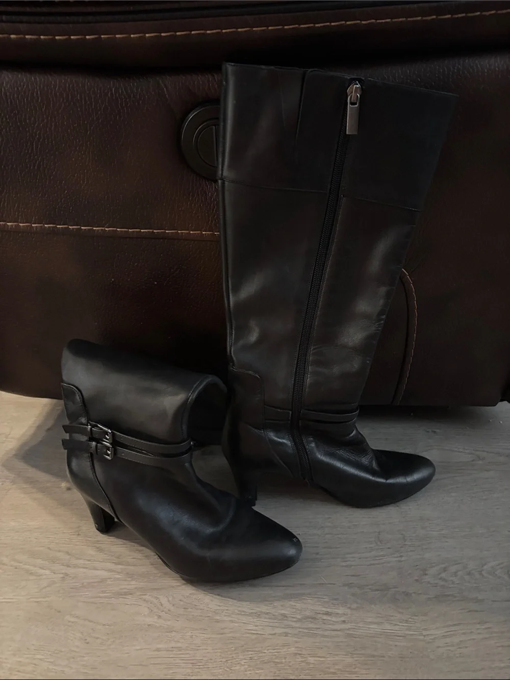 Bandolino Black Calf Boots Zip Up